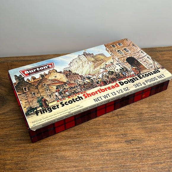 4/$20 Vintage Burton's Butter Finger Scotch Shortbread Metal Empty Tin Tartan - Picture 2 of 12